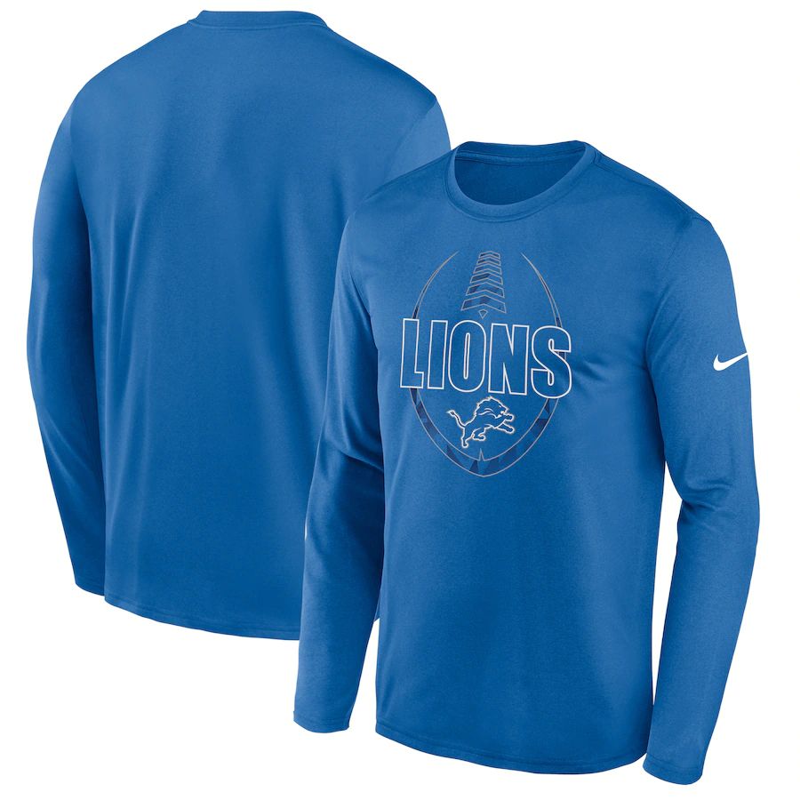 Men Detroit Lions Blue Nike Icon Legend Performance Long Sleeve T-Shirt.->women nfl jersey->Women Jersey